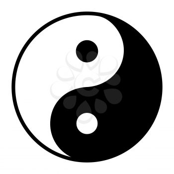Ying yang symbol of harmony and balance, vector illustration
