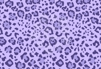 Seamless leopard fur pattern. Fashionable wild leopard print background. Modern panther animal fabric textile print design. Stylish vector lilac illustration