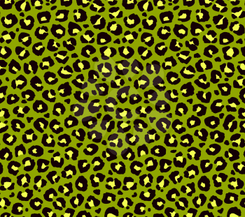 Seamless abstract textile pattern. Fashionable wild leopard print background green color. Modern underwater fabric print design. Stylish vector color illustration