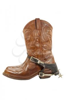 Royalty Free Photo of a Western Boot and Spurs