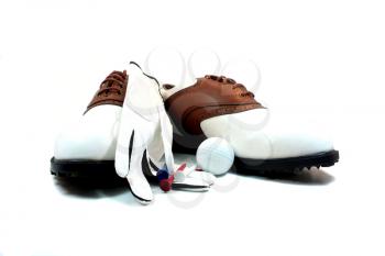 Golf shoes isolated on a white background