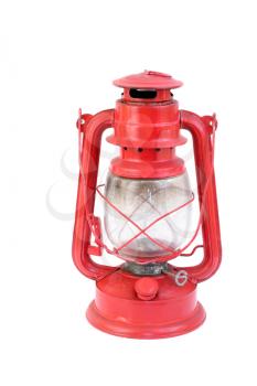 Red Old Lantern isolated oon a white background