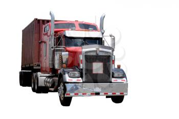 Eighteen wheeler isolated on a white background
