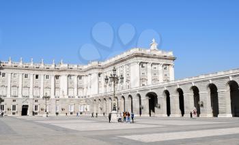 MADRID-SPAIN-FEB 19, 2019: The Royal Palace of Madrid is the official residence of the Spanish Royal Family at the city of Madrid, but it is only used for state ceremonies. 