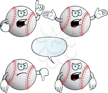 Royalty Free Clipart Image of Angry Baseballs