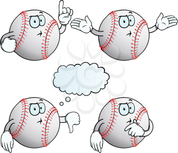 Royalty Free Clipart Image of Thinking Baseballs