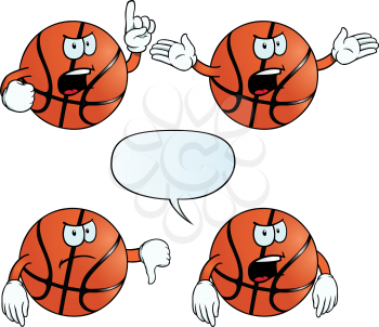 Royalty Free Clipart Image of Angry Basketballs