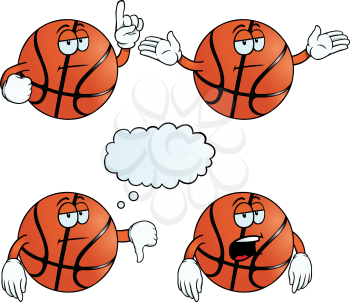 Royalty Free Clipart Image of Bored Basketballs