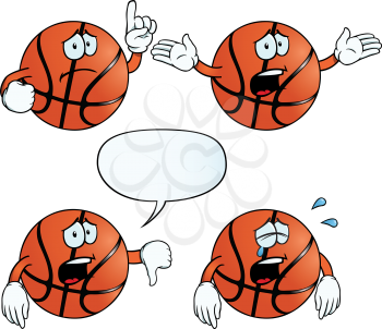 Royalty Free Clipart Image of Sad Basketballs