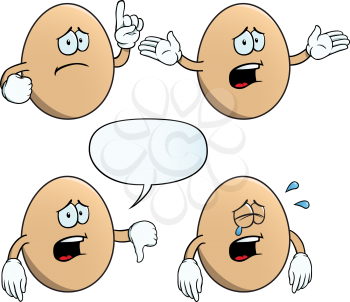 Royalty Free Clipart Image of Sad Eggs