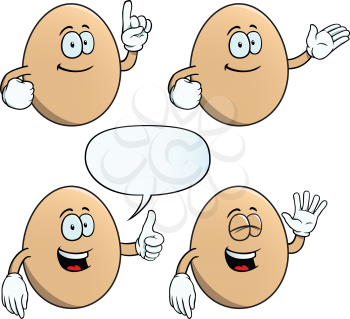 Royalty Free Clipart Image of Happy Eggs