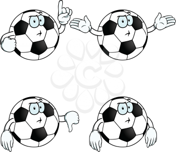 Royalty Free Clipart Image of Thinking Soccer Balls