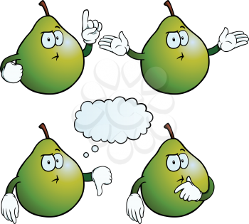 Royalty Free Clipart Image of Thinking Pears