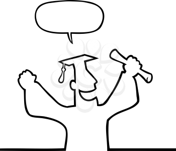 Royalty Free Clipart Image of a Male Graduating
