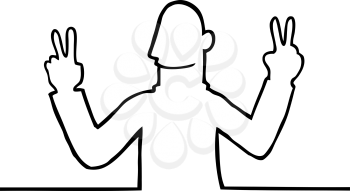 Royalty Free Clipart Image of a Peaceful Man