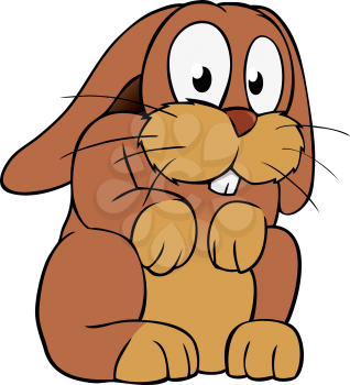 Royalty Free Clipart Image of a Brown Bunny