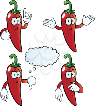Royalty Free Clipart Image of Thinking Peppers