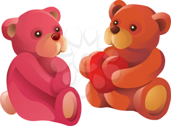Royalty Free Clipart Image of Two Bears