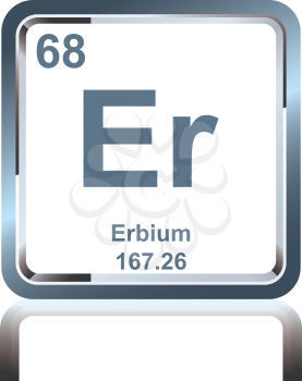 Symbol of chemical element erbium as seen on the Periodic Table of the Elements, including atomic number and atomic weight.