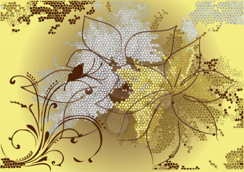 abstract floral background in brown beige tone