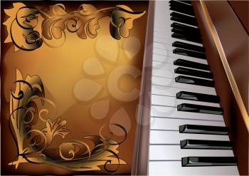 musical background with piano and pattern