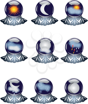 set of weather icons isolated on white
