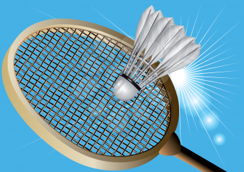 badminton against the sky. vector 10 EPS