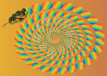 optical illusion with a snake. 10 EPS