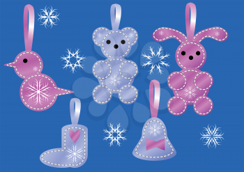 Royalty Free Clipart Image of a Christmas Decoration Background