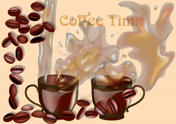 Royalty Free Clipart Image of a Coffee Time Background