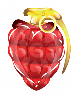 Hand grenade in a heart shape. 10 EPS