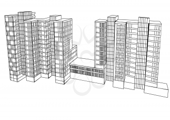 complex housing isolated on a white background