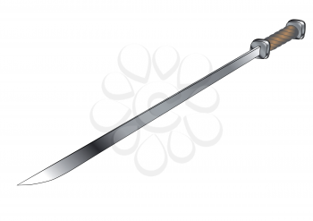 samurai sword isolated on a white background