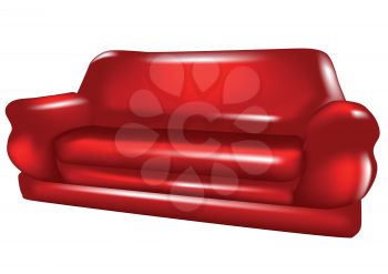 red sofa isolated on a white background