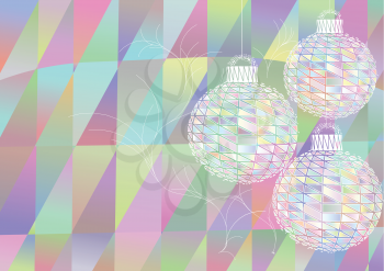multicolor christmas balls on abstract colorful background