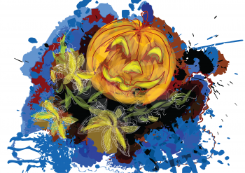 halloween day. abstract pumpkin on multicolor background