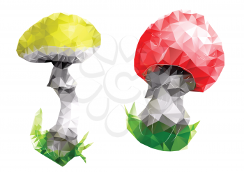 mushroom. triangular abstract design isolated on white