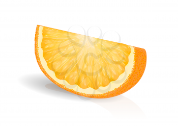 fresh orange slice on a white background