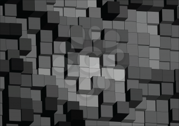 black background with steps or cubes