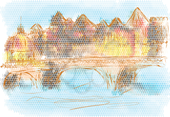 toulouse. abstract city on multicolor background