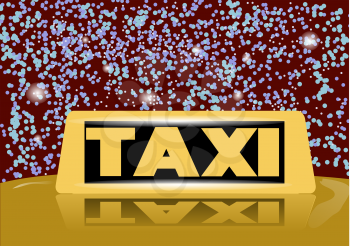 christmas taxiand and glittering blue background