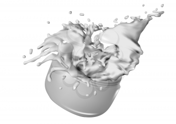 splash of cream isolated on white background