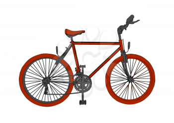 Red bicycle isolated on the white background
