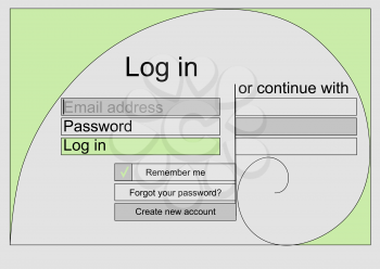 login page. Login form page template, access to account concept.