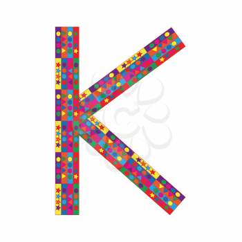 Letter K on white background from colorful graphic letter collection, Vector Illustration