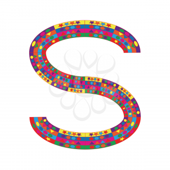Letter S on white background from colorful graphic letter collection, Vector Illustration