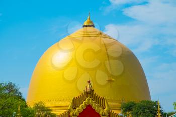 Beautiful Buddhist Golden Pagoda in Myanmar, Southeast Asia