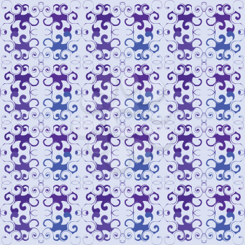 Seamless floral purple pattern on purple background
