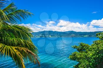 View of Lake Toba in Sumatra, Indonesia, Southeast Asia. It is the largest and deepest volcanic crater lake in the world.