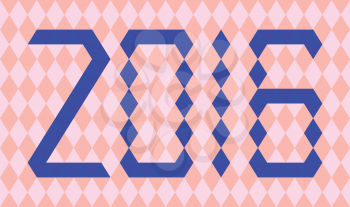 Blue numbers of year 2016 made from triangles on abstract background